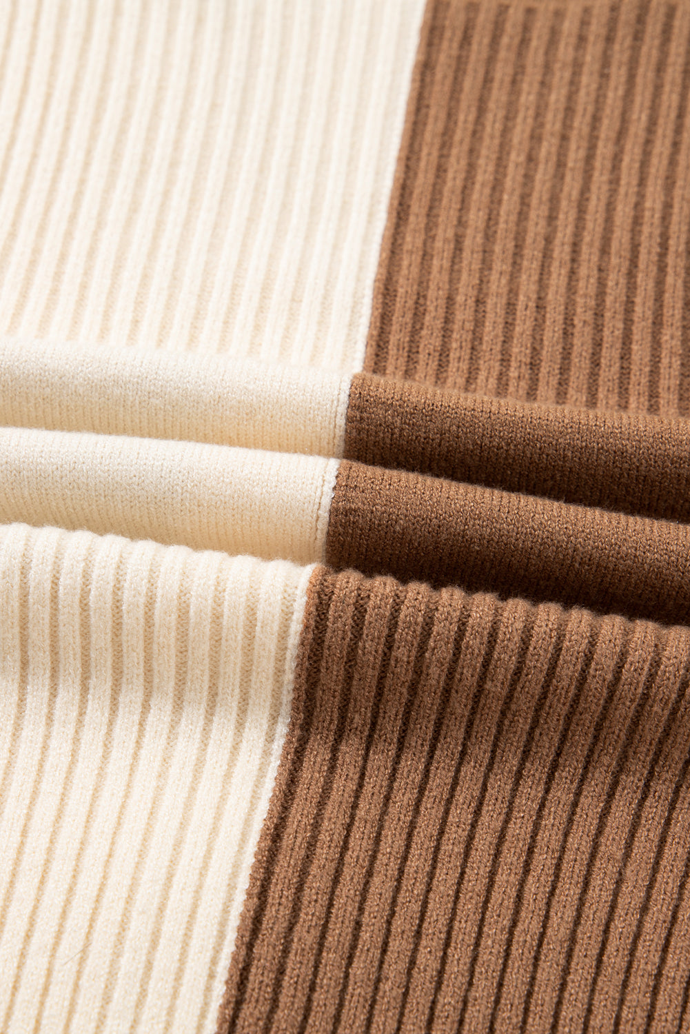 Plus Size Checker Ribbed Knit Buttoned V-Neck Cardigan