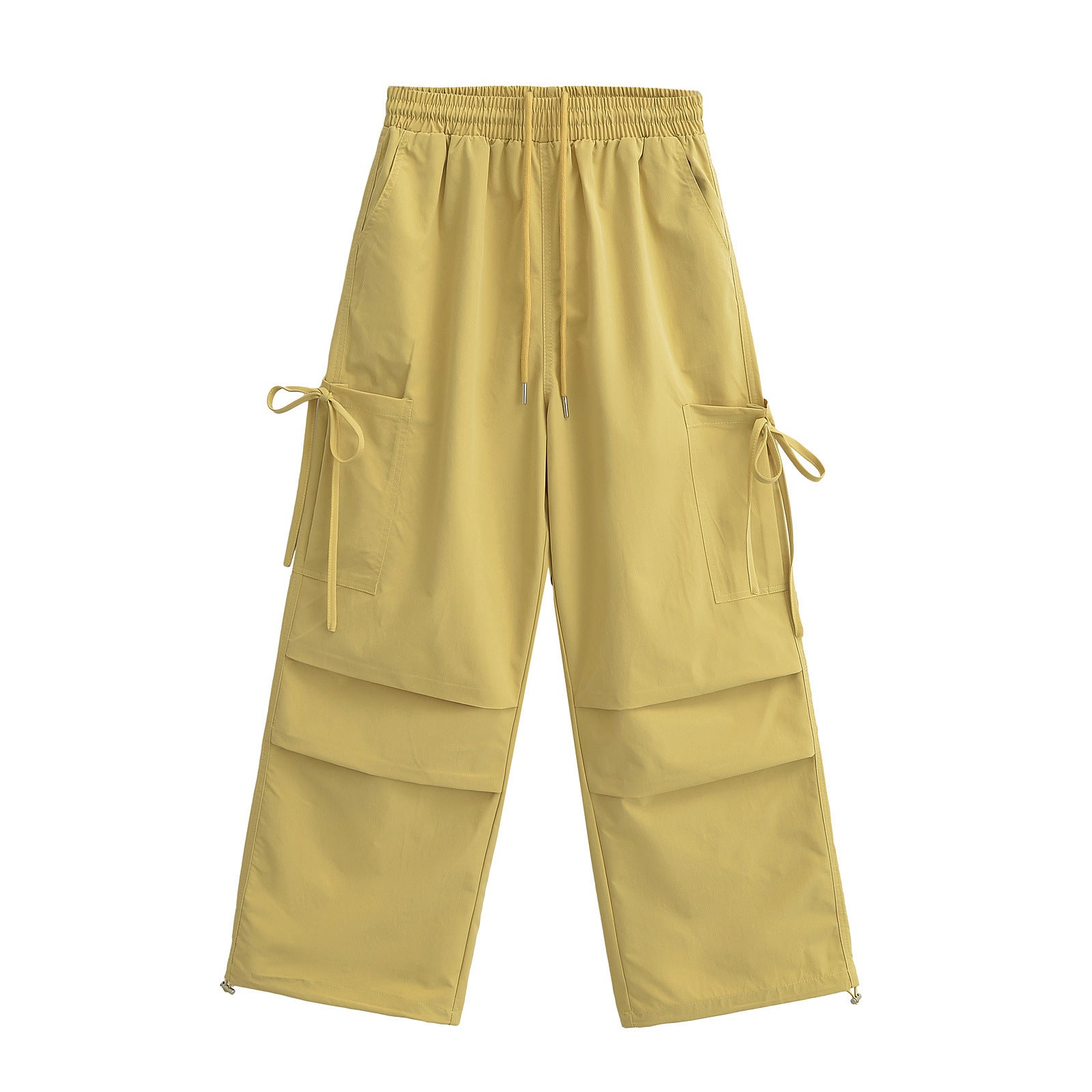 Pinch pleated drawstring work pants