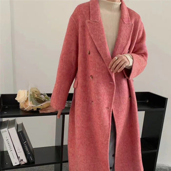 Water Ripple Cashmere Women's Long Reversible Coat – Luxury &