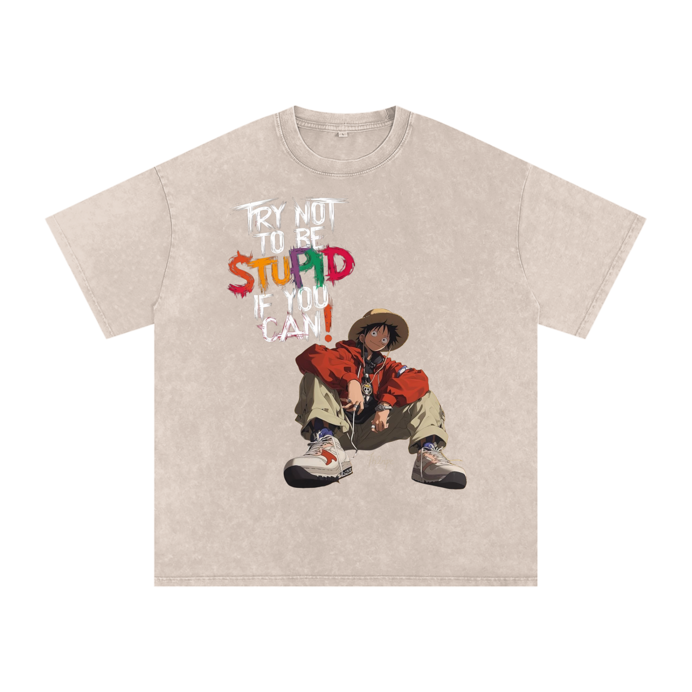 Snow Washed Oversized Cotton T-Shirt