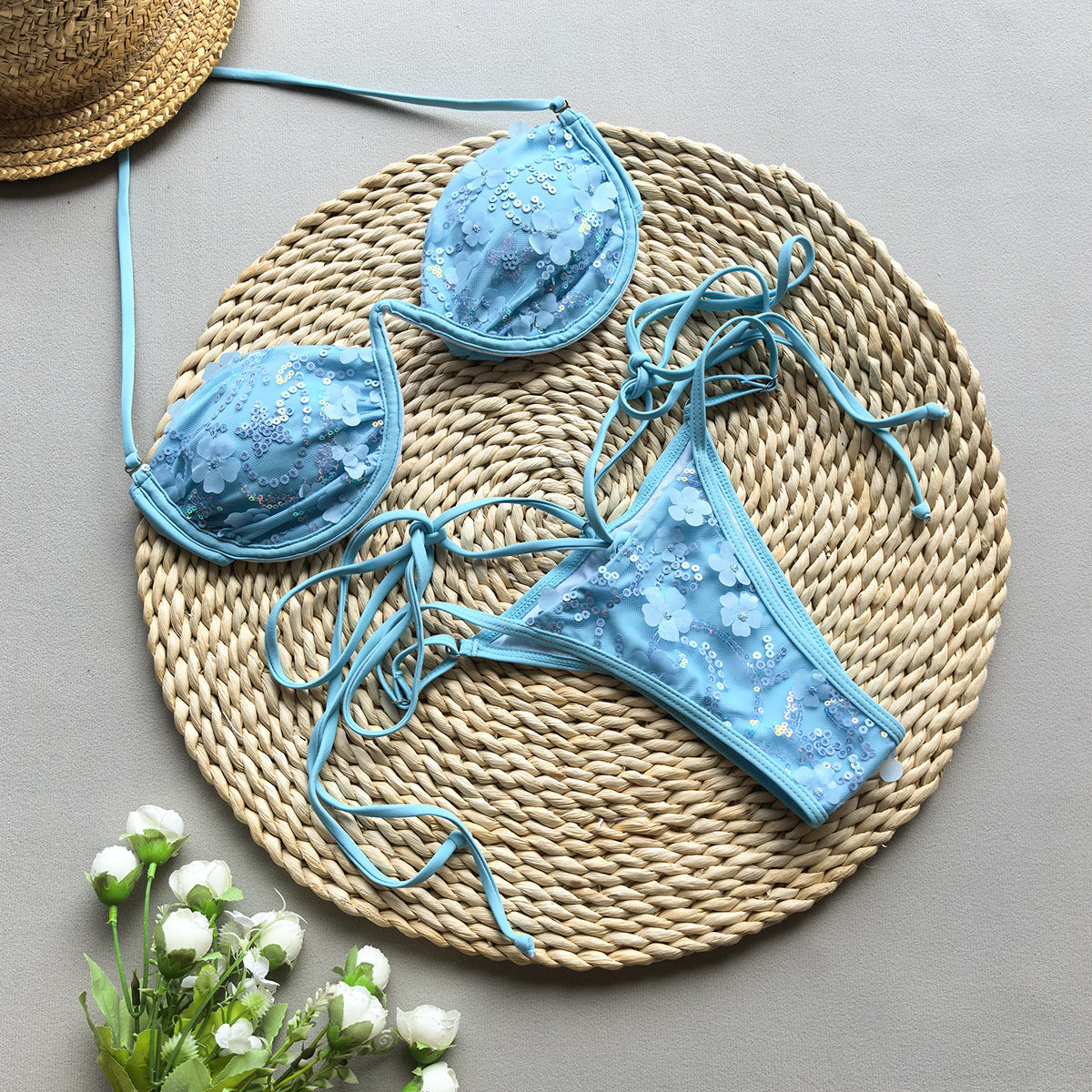 Bikini with Steel Support and Sequins - Two-Piece Women's Swimsuit