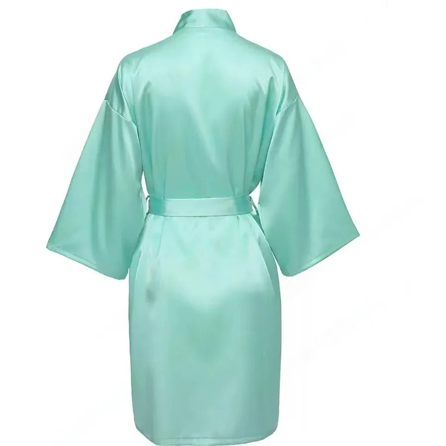 Custom Satin Wedding Bridesmaid Kimono Dressing Gown Bridesmaid Robes Soft Satin & Personalized Wedding/Bachelorette Party Robes