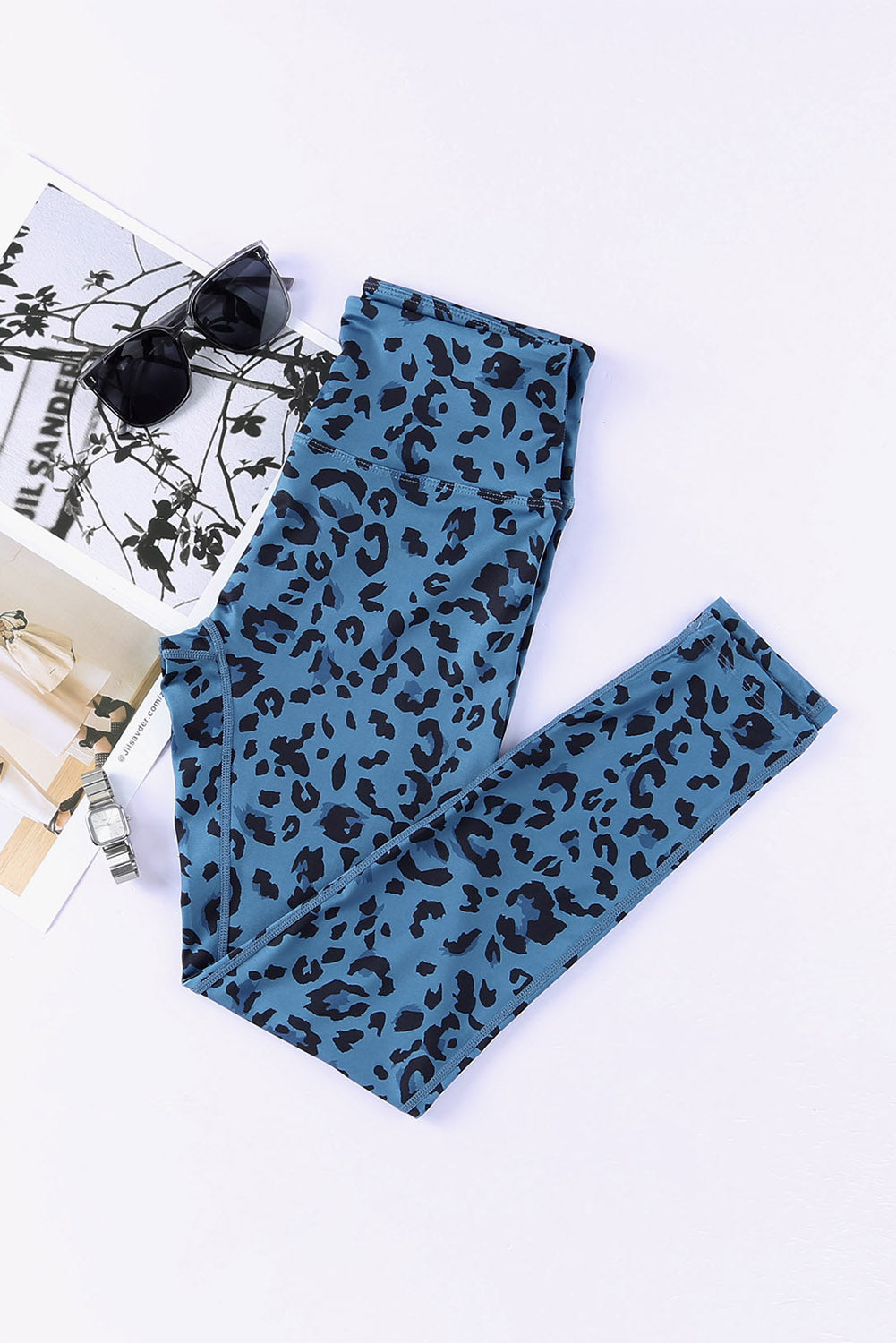 Green Classic Leopard Print Active Leggings