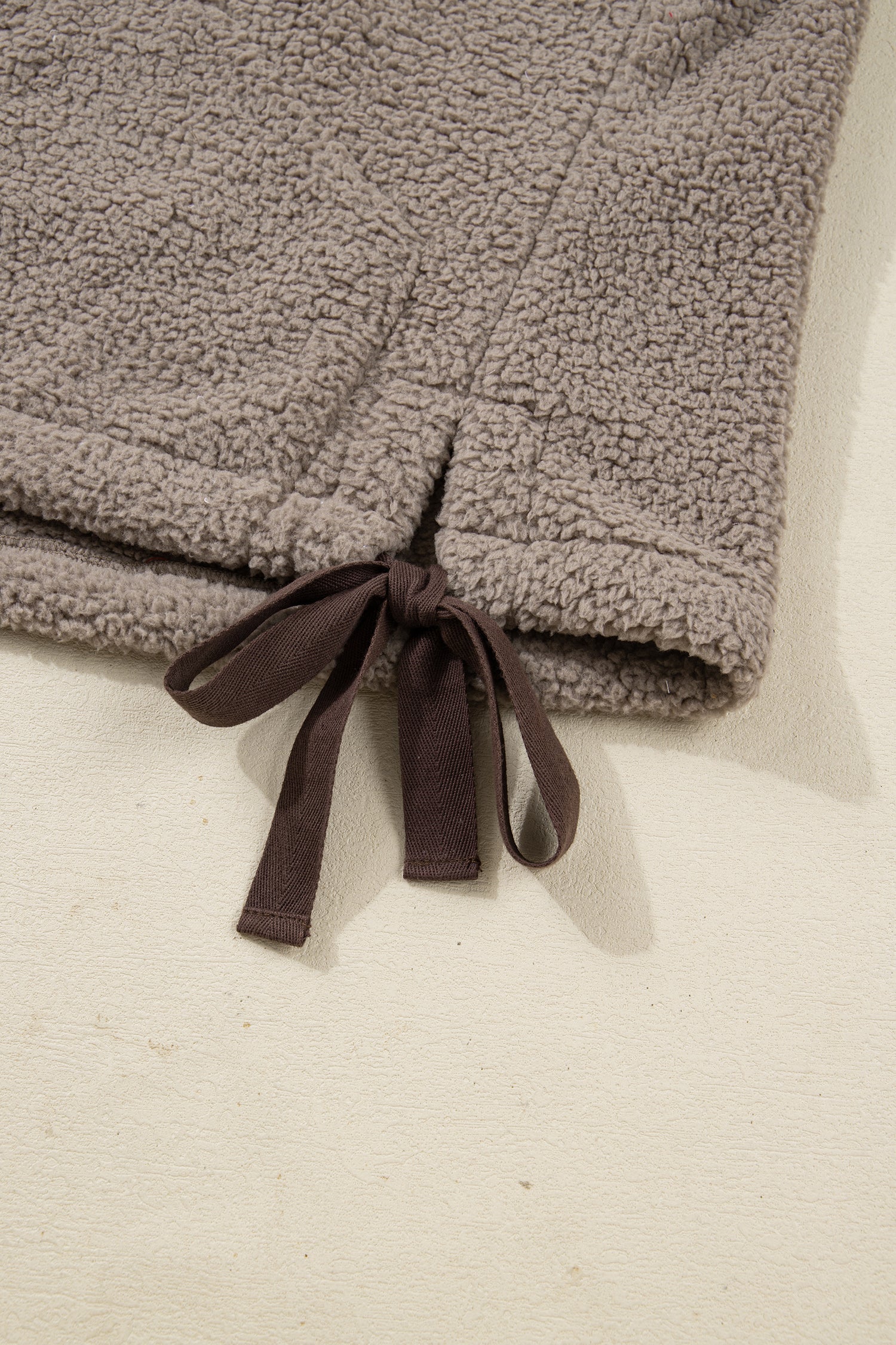 Floral Contrast Trim Fleece Side Bow Tie Vest