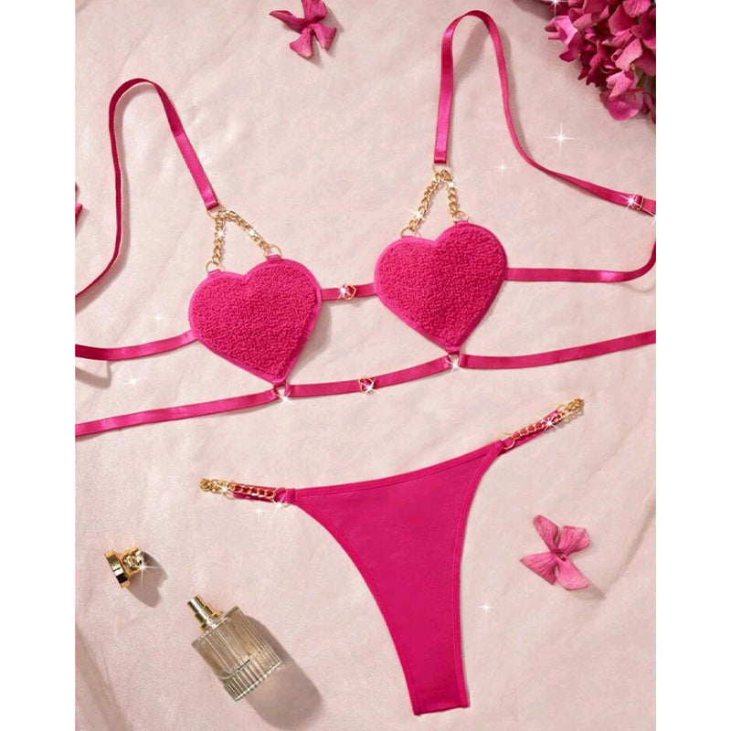 Lencería romántica de estilo francés con tirantes en forma de corazón para mujer, novedad de otoño, comercio exterior transfronterizo