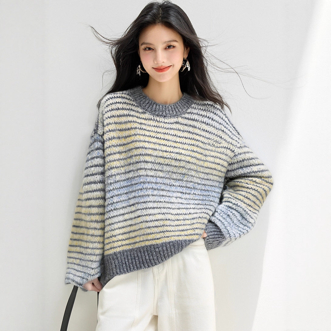 Lazy Knit Sweater Top for Women, Early Autumn and Winter, Short Length, High-End Inner Layer, Casual Style