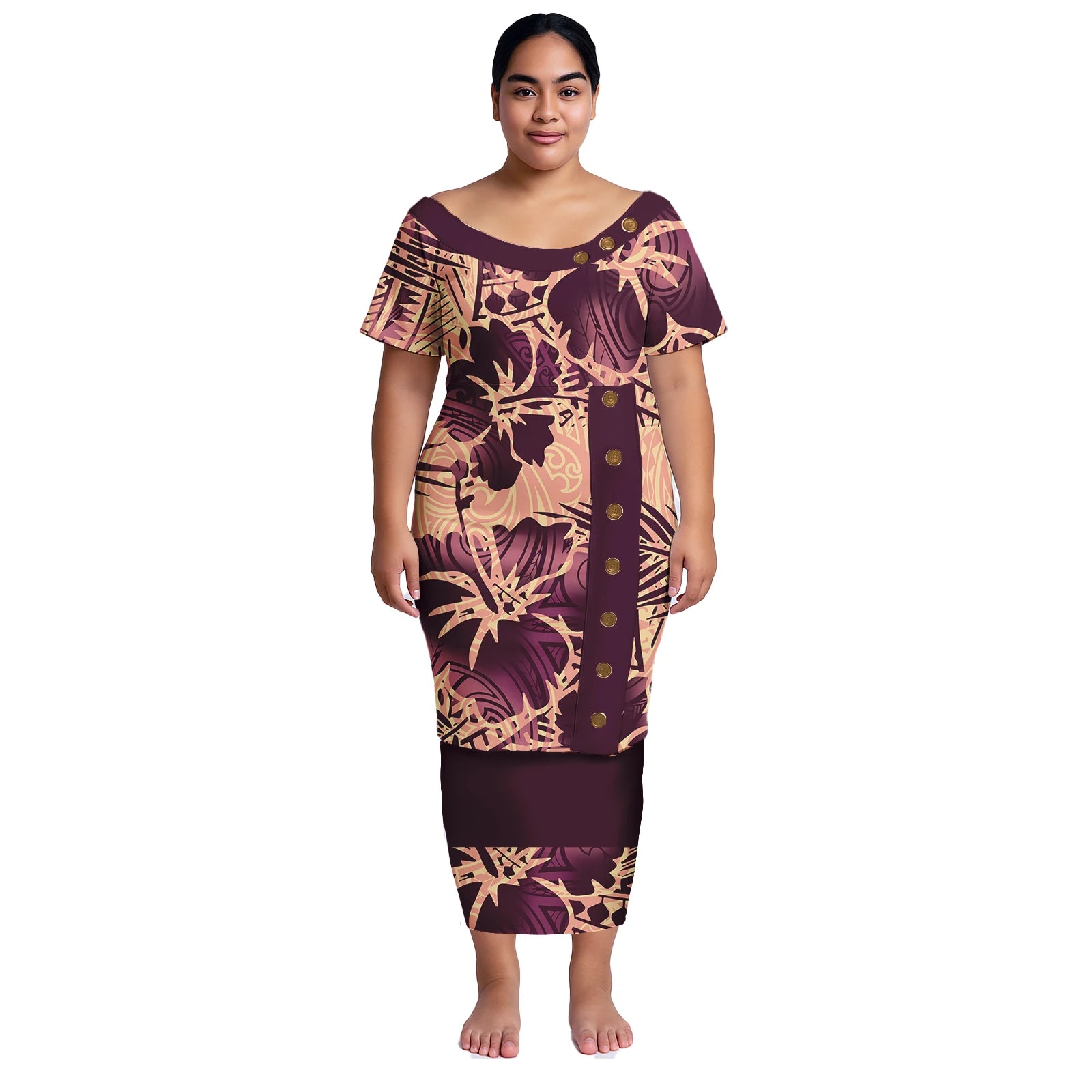 Shirt and Skirts 2Pcs Set Women Polynesian Style Print Night Dress Custom Print Big Size Clothing Summer Casual Dress