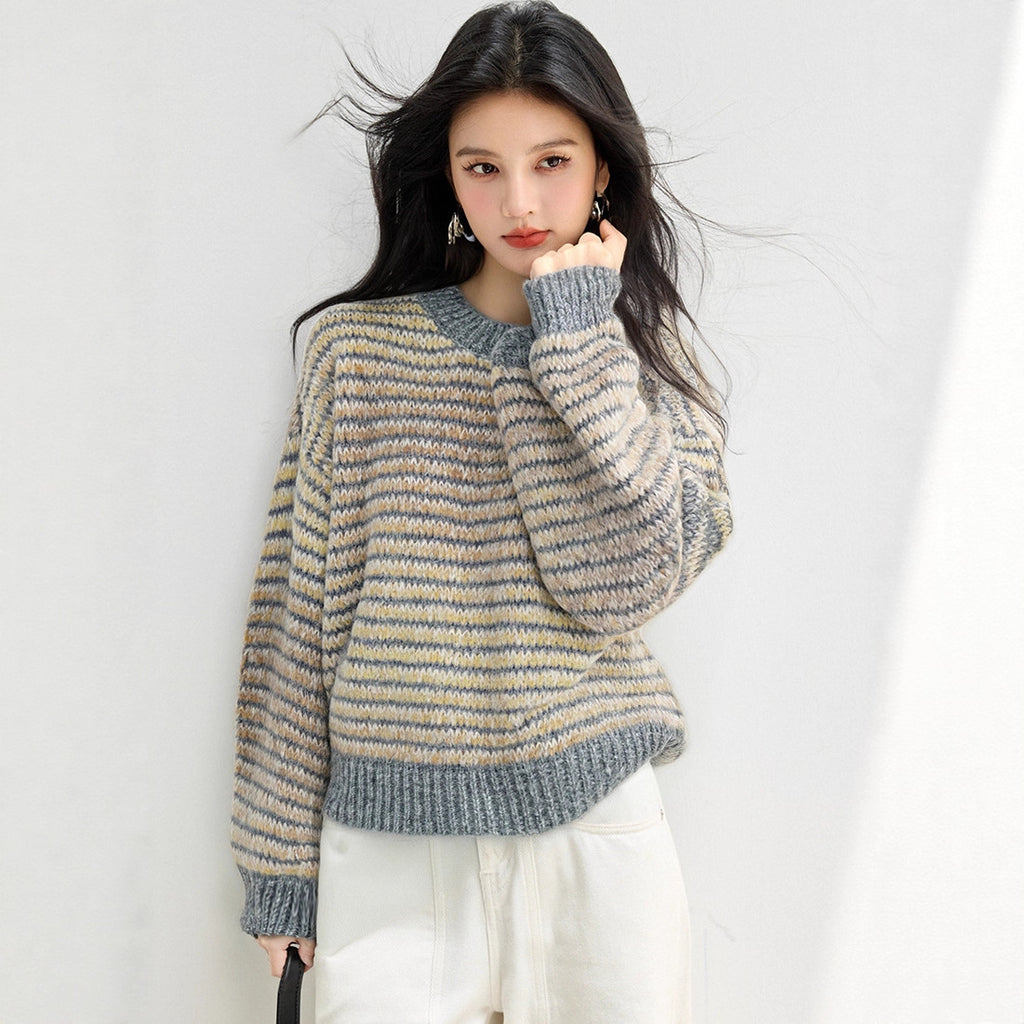 Lazy Knit Sweater Top for Women, Early Autumn and Winter, Short Length, High-End Inner Layer, Casual Style