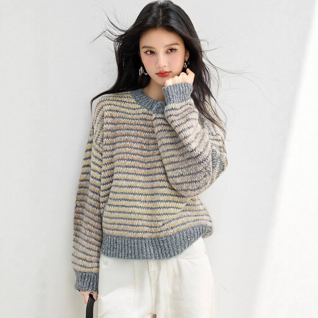 Lazy Knit Sweater Top for Women, Early Autumn and Winter, Short Length, High-End Inner Layer, Casual Style