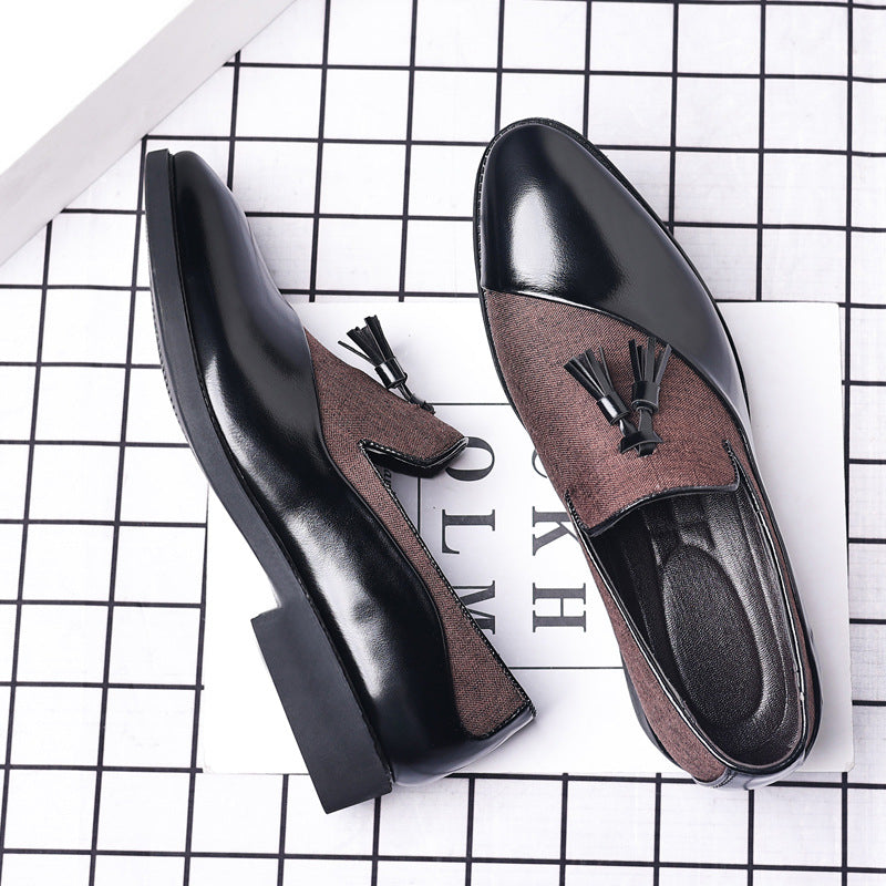 Leather shoes for men, business formal, plus size fit, trendy and casual shoes, Korean version, versatile and trendy, British style
