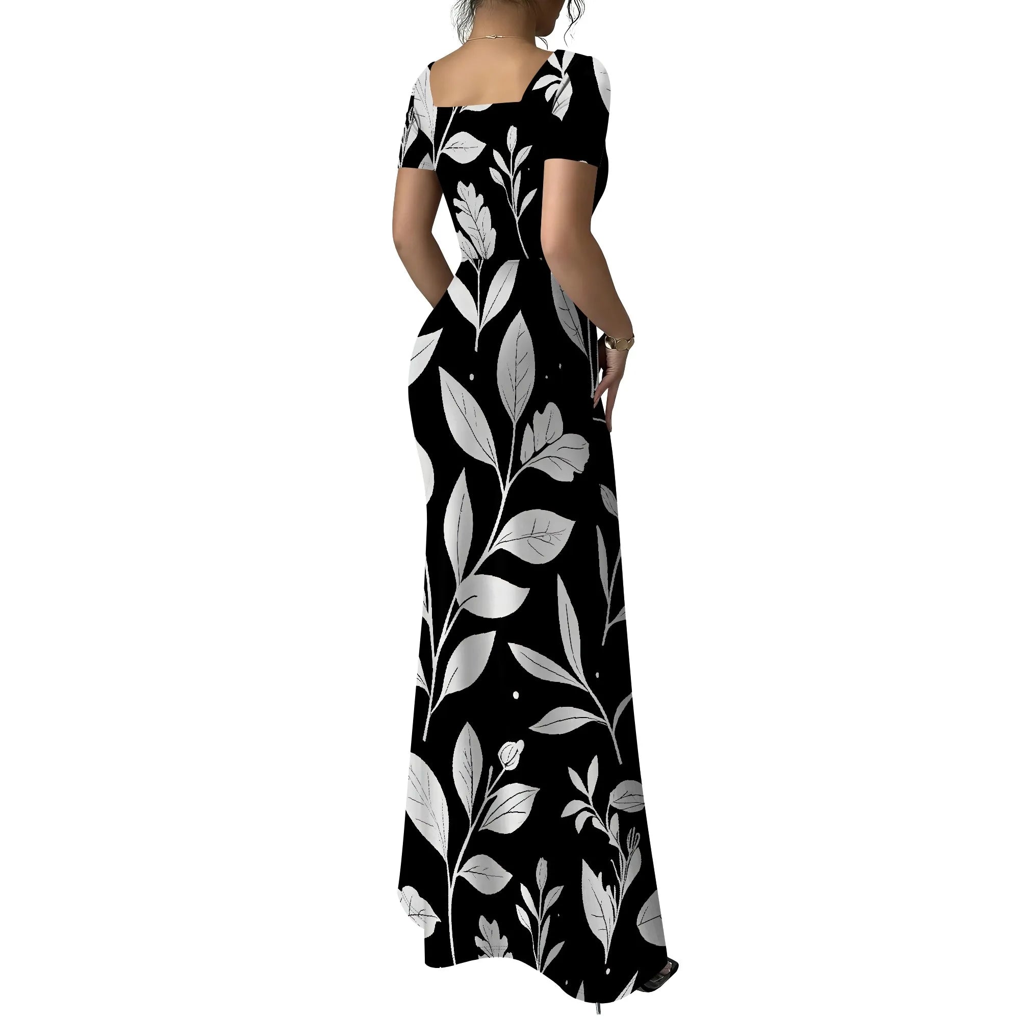 Women's Long Bodycon Dress - Summer Casual Short Sleeve Midi Club Party Fitted Tight Dresses