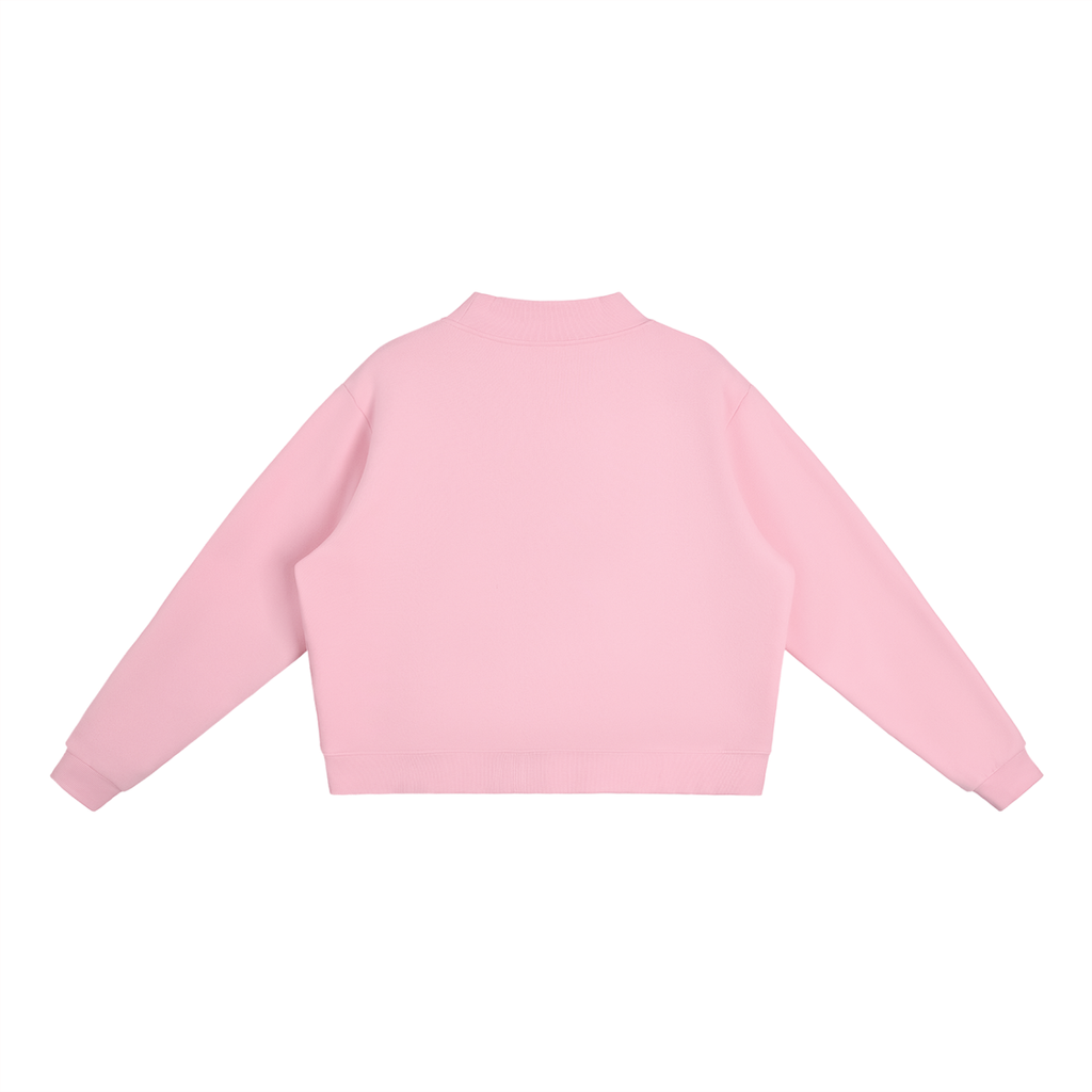 Essential Fleece Mock-Neck Crew Sweatshirt
