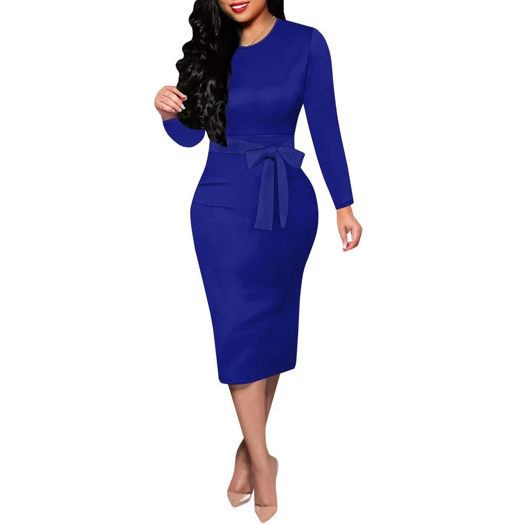 Women's Formal Church Dresses Elegant Midi Dress Office Pencil Dress for Work Funeral Cocktail Dresses