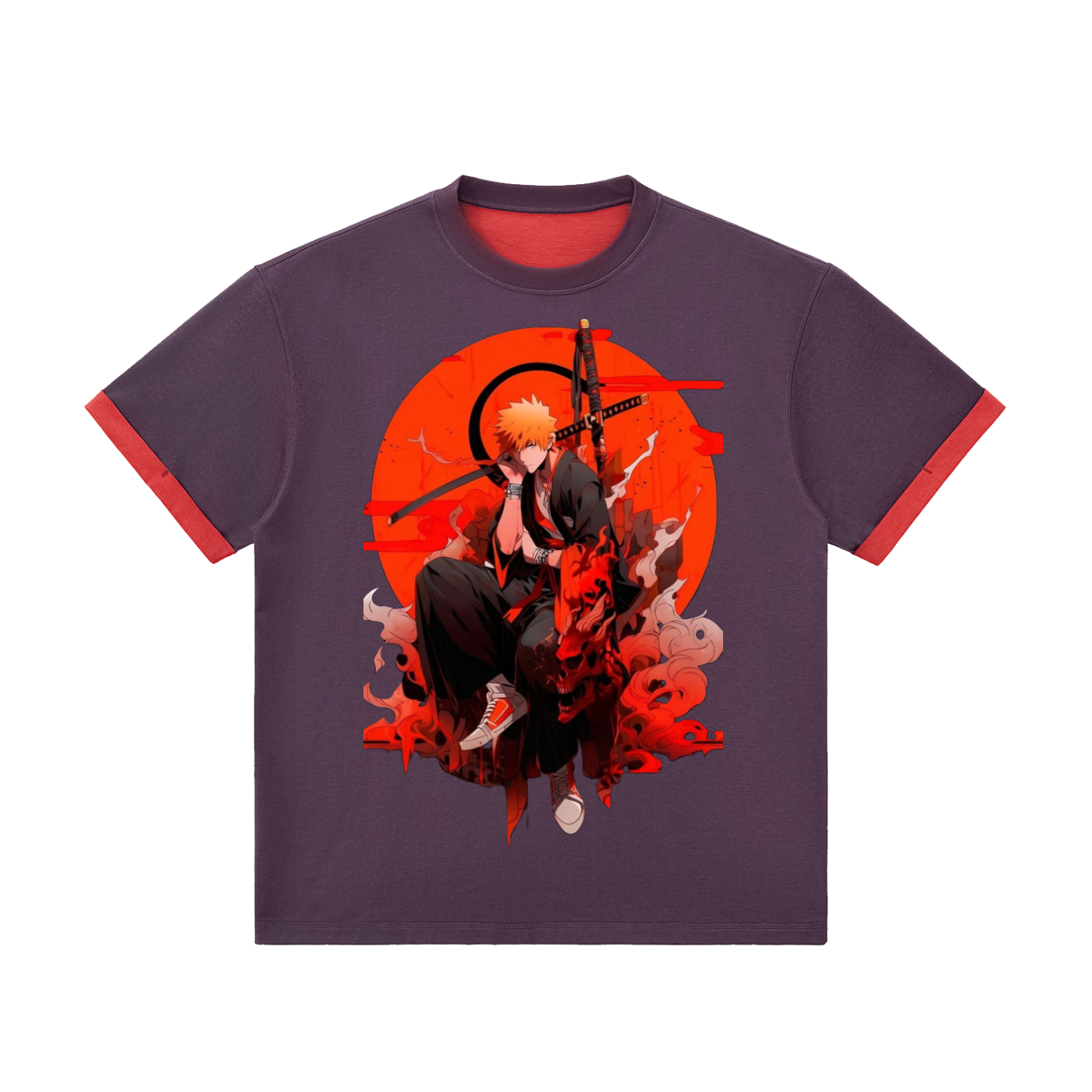 Contrast Cuff Cuffed T-Shirt