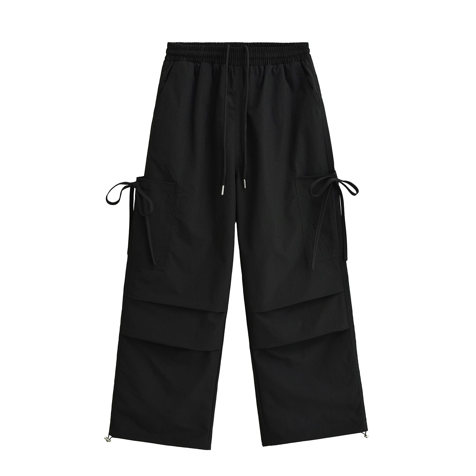 Pinch pleated drawstring work pants