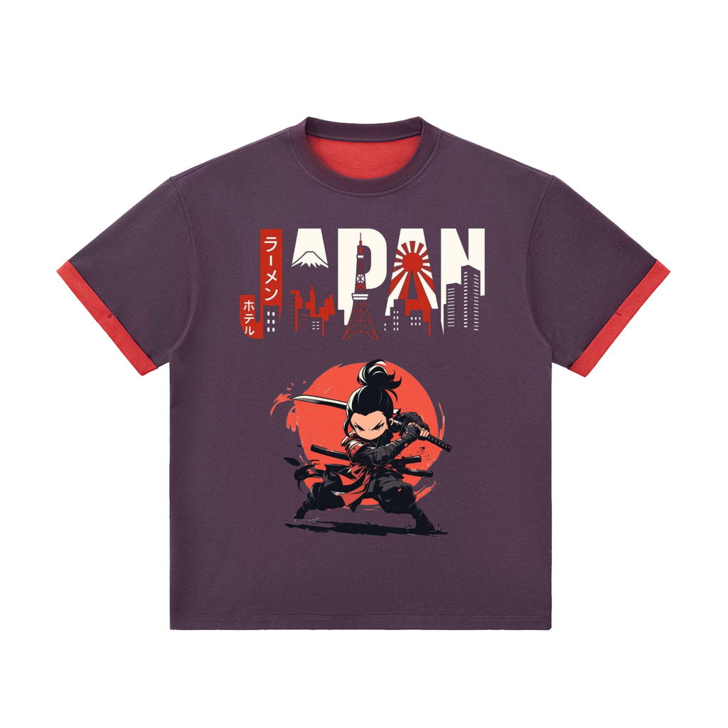 Contrast Cuff Cuffed T-Shirt