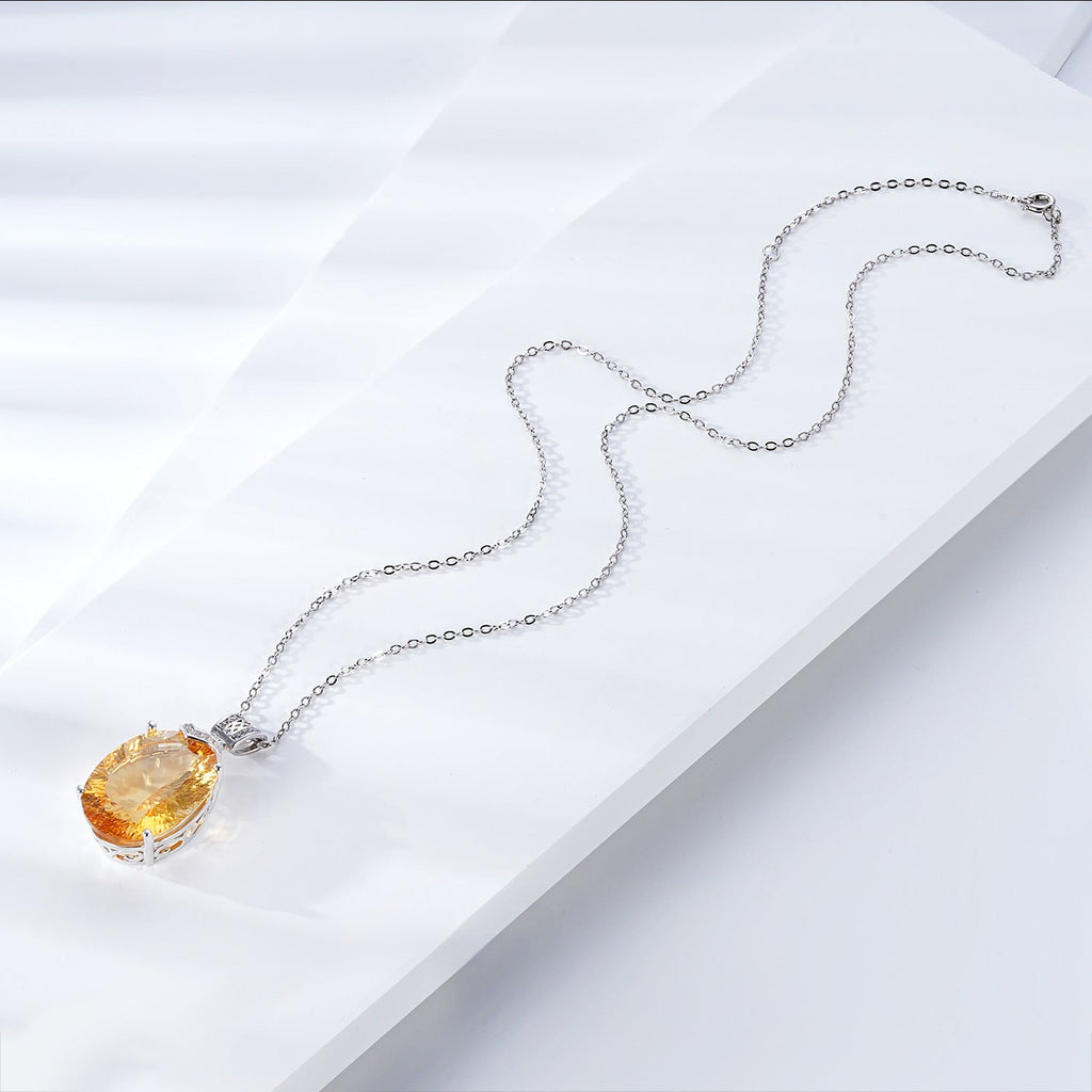 LuxeJewels™ – Solaris Gemdrop Citrine Pendant Necklace
