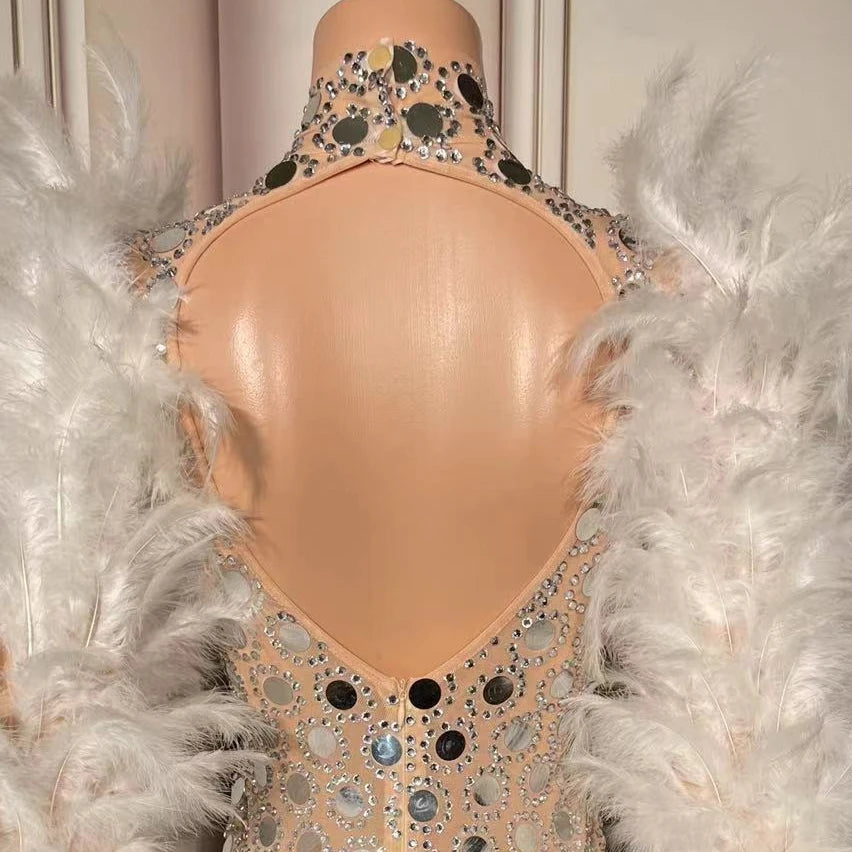 Trendy Clothing Party Slim Fit Dress Laser Bling Diamond Girl A-Line Vestidos Piedras Brillantes Vestidos Invitada De Boda Mujer