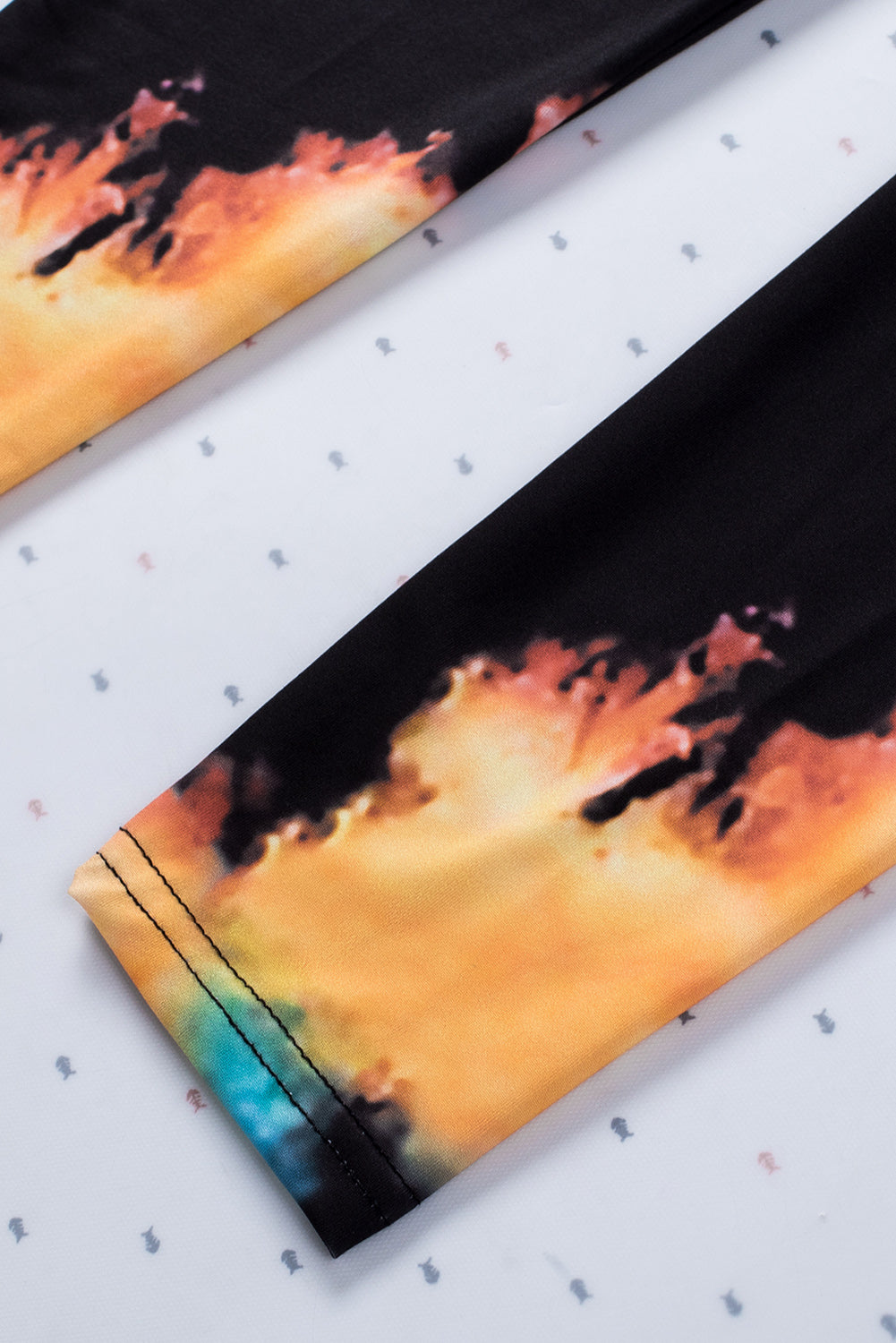 Leggings de sport multicolores tie-dye ajourés