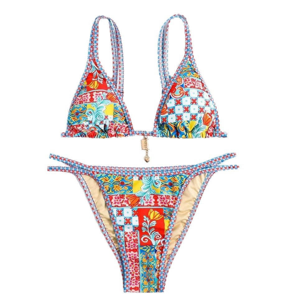 European and American Style Two-Piece Bikini National Style Sexy Swimsuit