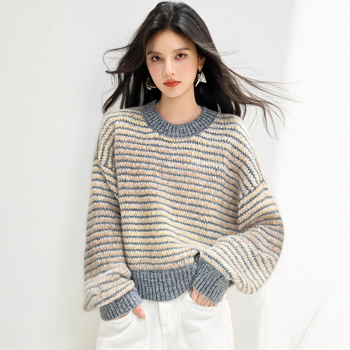 Lazy Knit Sweater Top for Women, Early Autumn and Winter, Short Length, High-End Inner Layer, Casual Style