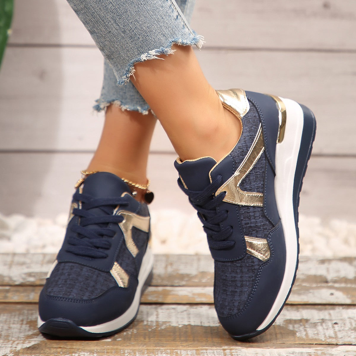 Plus Size Round Toe Retro Sports Shoes for Women Spring and Autumn Fashion New Thick Sole Casual Women's Shoes