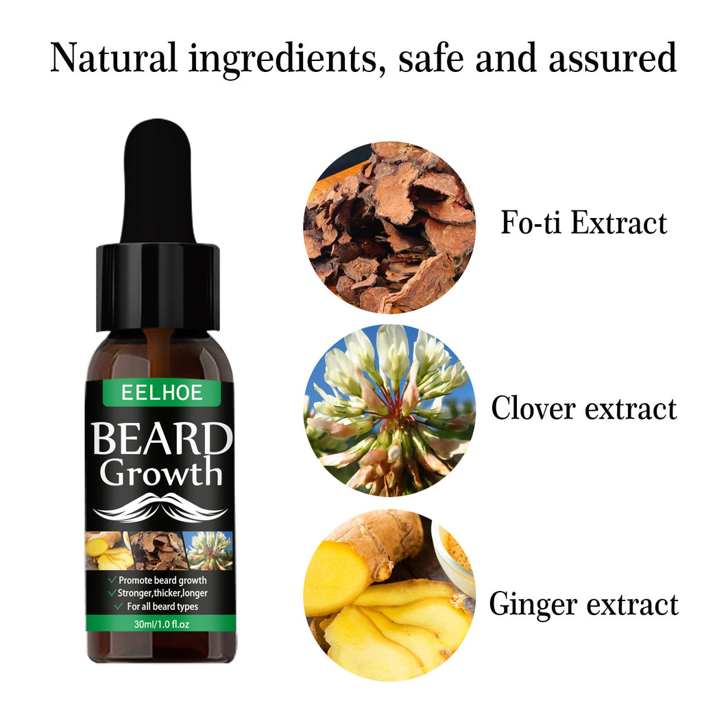 Huile à barbe, spray nourrissant et hydratant pour le soin des poils du visage, favorise la pousse et épaissit la barbe.