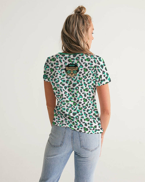 2882Sport™ Tropics of OZ - One Shady Lion Cheetah Women's V-Neck Tee