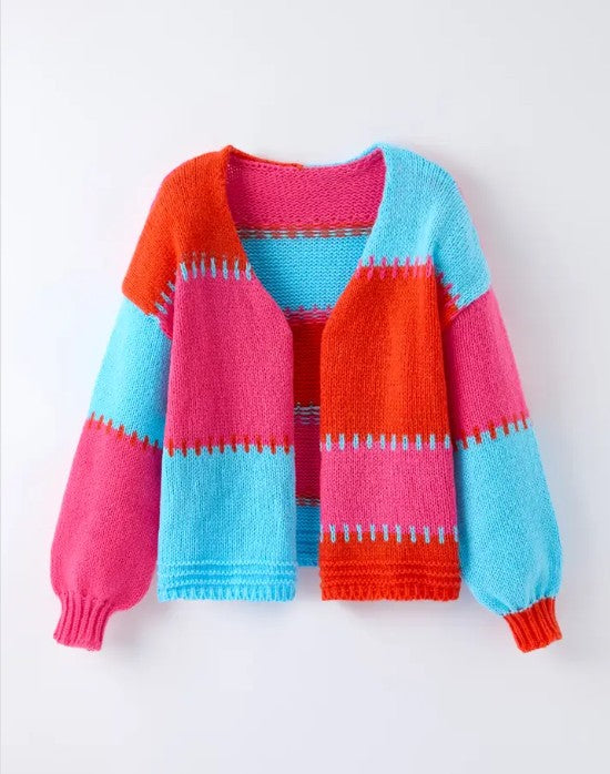 Women's Color-Block  Knit Cardigan