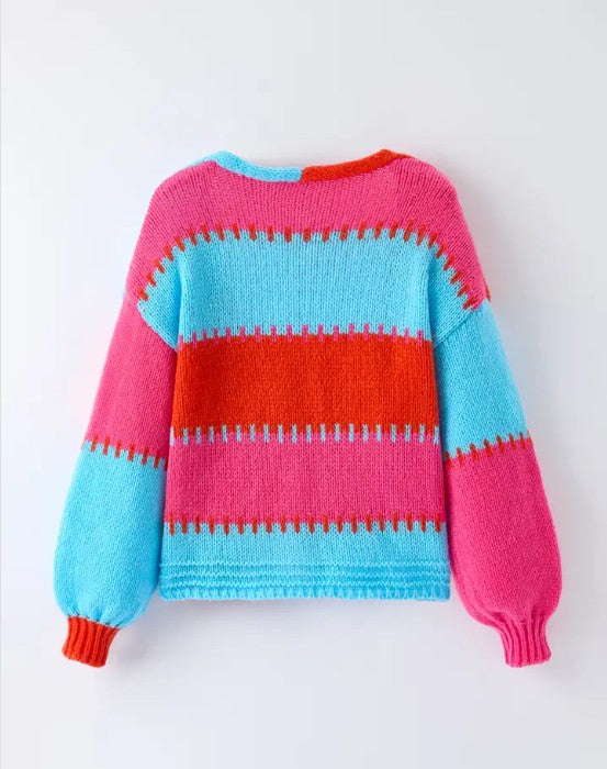 Women's Color-Block  Knit Cardigan