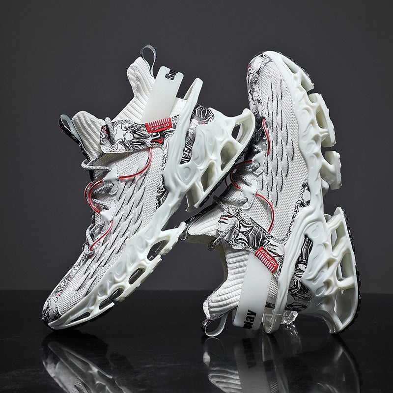 New Men's Shoes Summer Breathable Flyknit Sneakers Youth Blade Running Large Size Trendy Shoes