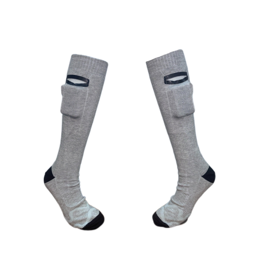 Chaussettes chauffantes pour rester au chaud en hiver, chaussettes électriques rechargeables par USB, montantes, résistantes au froid pour hommes et femmes, pour des pieds bien au chaud en hiver.
