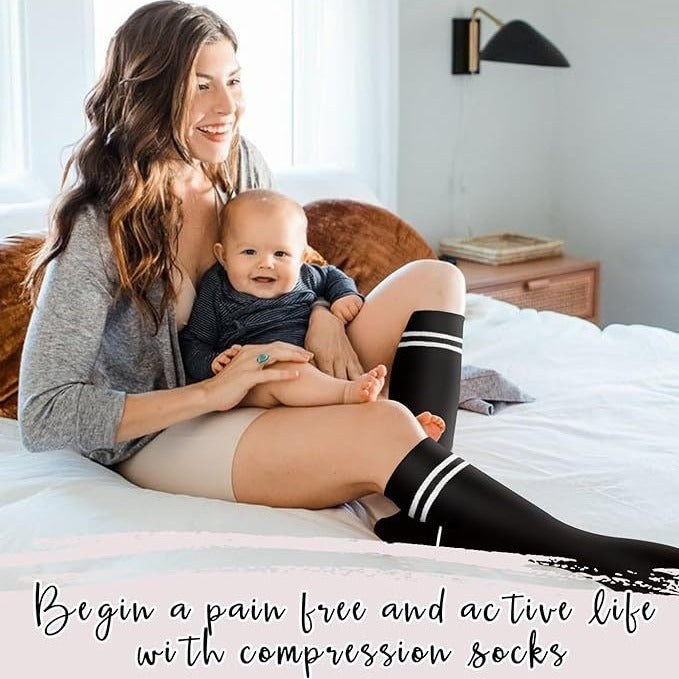 Pregnant women's elastic compression socks mid length calf socks pressure socks women's jump rope elastic cycling socks