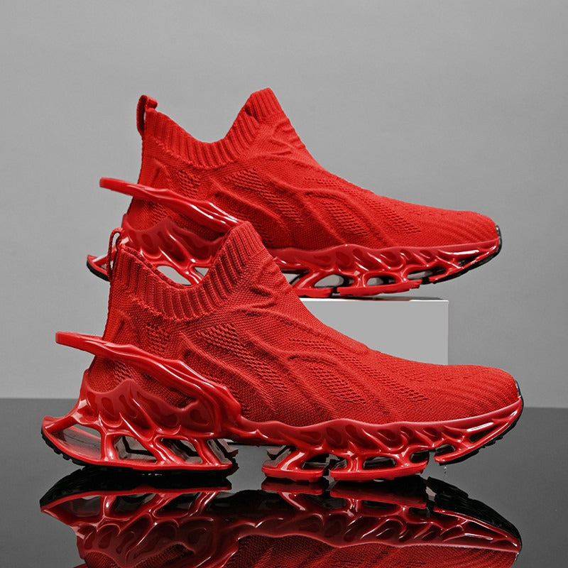 New Men's Shoes Summer Breathable Flyknit Sneakers Youth Blade Running Large Size Trendy Shoes