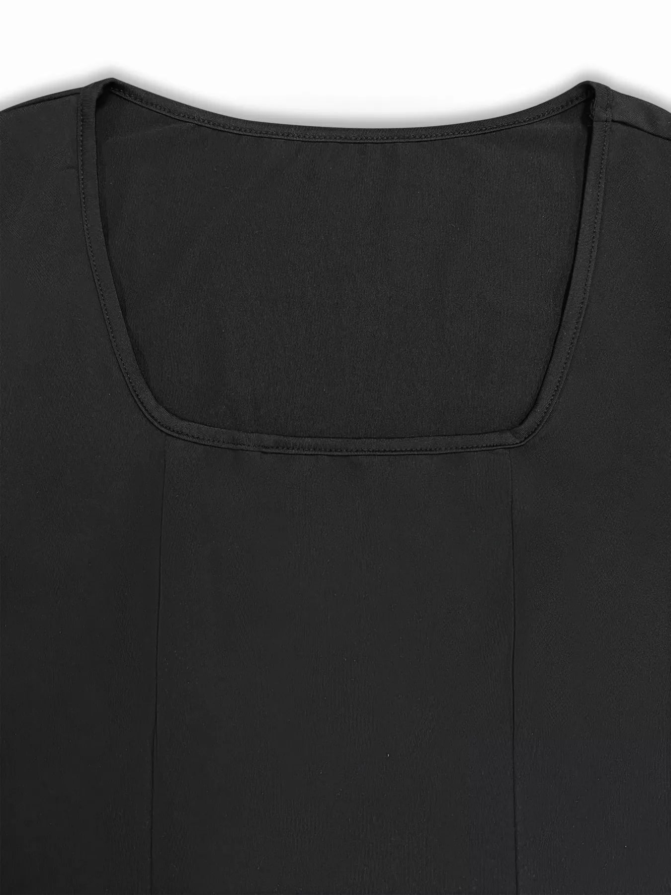 Square Neck Long Sleeve Slit : Bodycon Maxi Dress