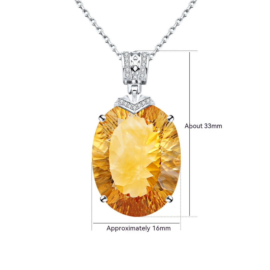 LuxeJewels™ – Solaris Gemdrop Citrine Pendant Necklace