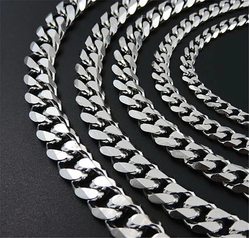 Cuban Link Necklace for Men - Black Gold Stainless Steel