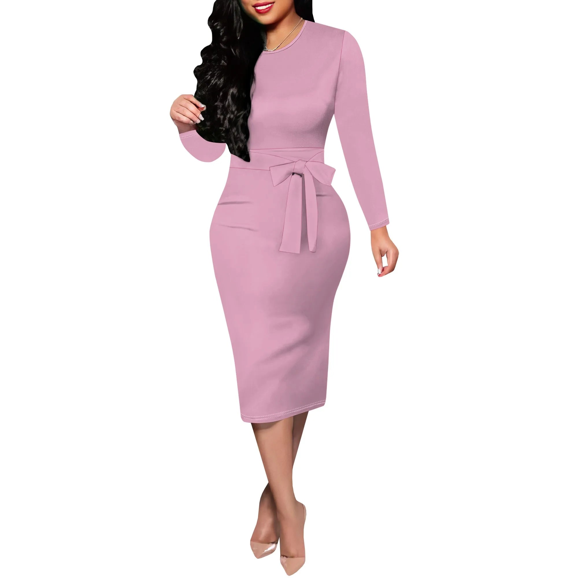 Women's Formal Church Dresses Elegant Midi Dress Office Pencil Dress for Work Funeral Cocktail Dresses