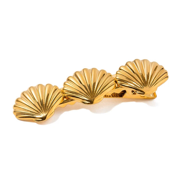 Stainless steel shell hair clip with bangs, high-end feel, ins metal hair accessories, broken hair clip at the back of the head