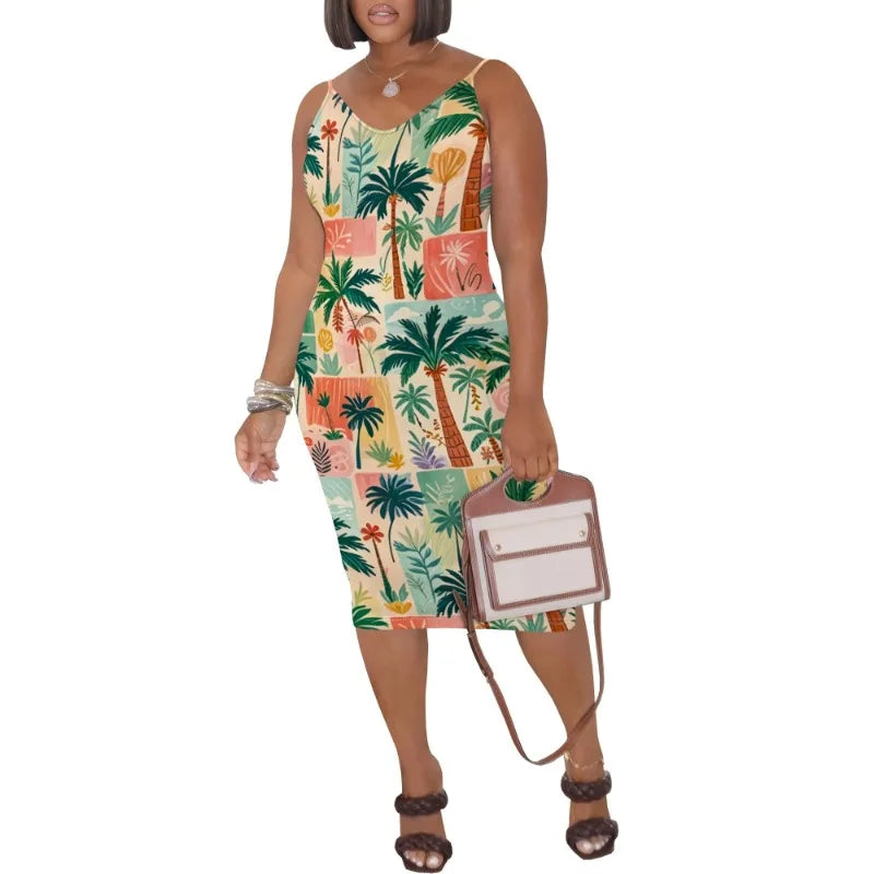 Vestido corto de verano para mujer, talla grande, sin mangas, estilo playero, holgado, informal 