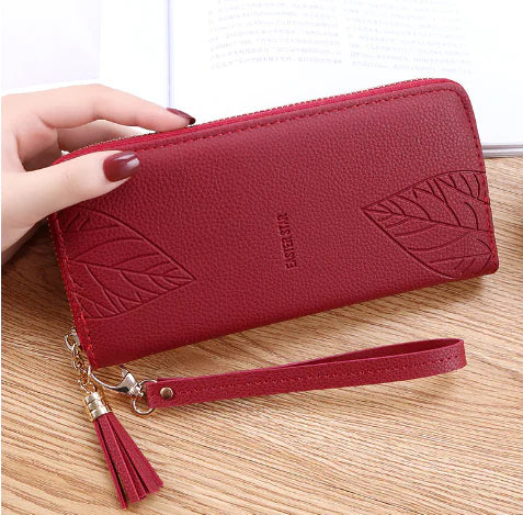 Ladies Long Multifunctional Leather Wallet