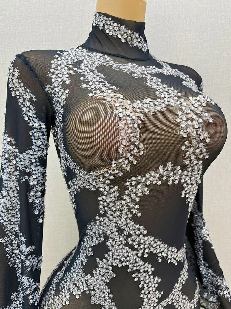 Costume Nightclub Bar Perspective Slim Fit Dress Performance Model Walk Show Banquet Party Dress Vestido De Fiesta De Graduación