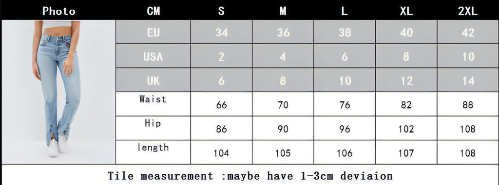 Commuter Split Straight Pants Fashionable Stretch Washed Jeans Women