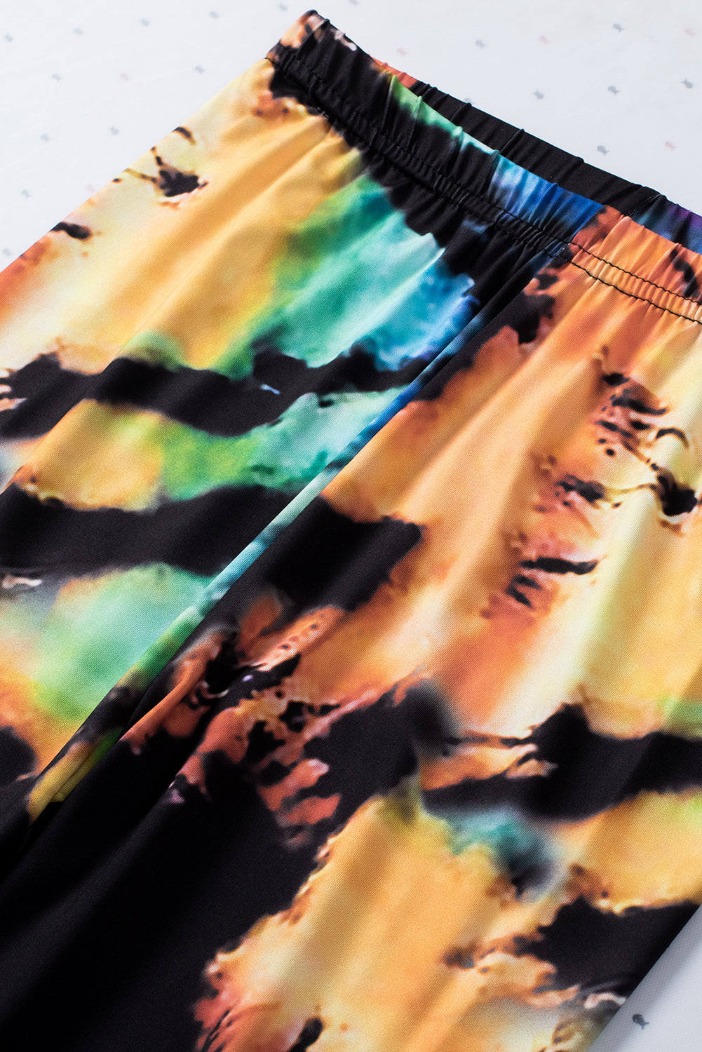 Leggings de sport multicolores tie-dye ajourés