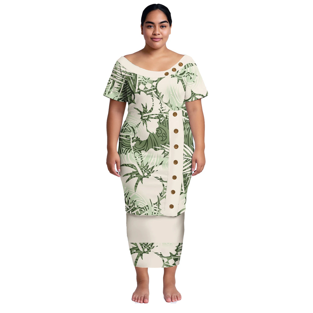 Conjunto de 2 piezas de camisa y falda para mujer, vestido de noche con estampado polinesio, ropa de talla grande con estampado personalizado, vestido informal de verano 