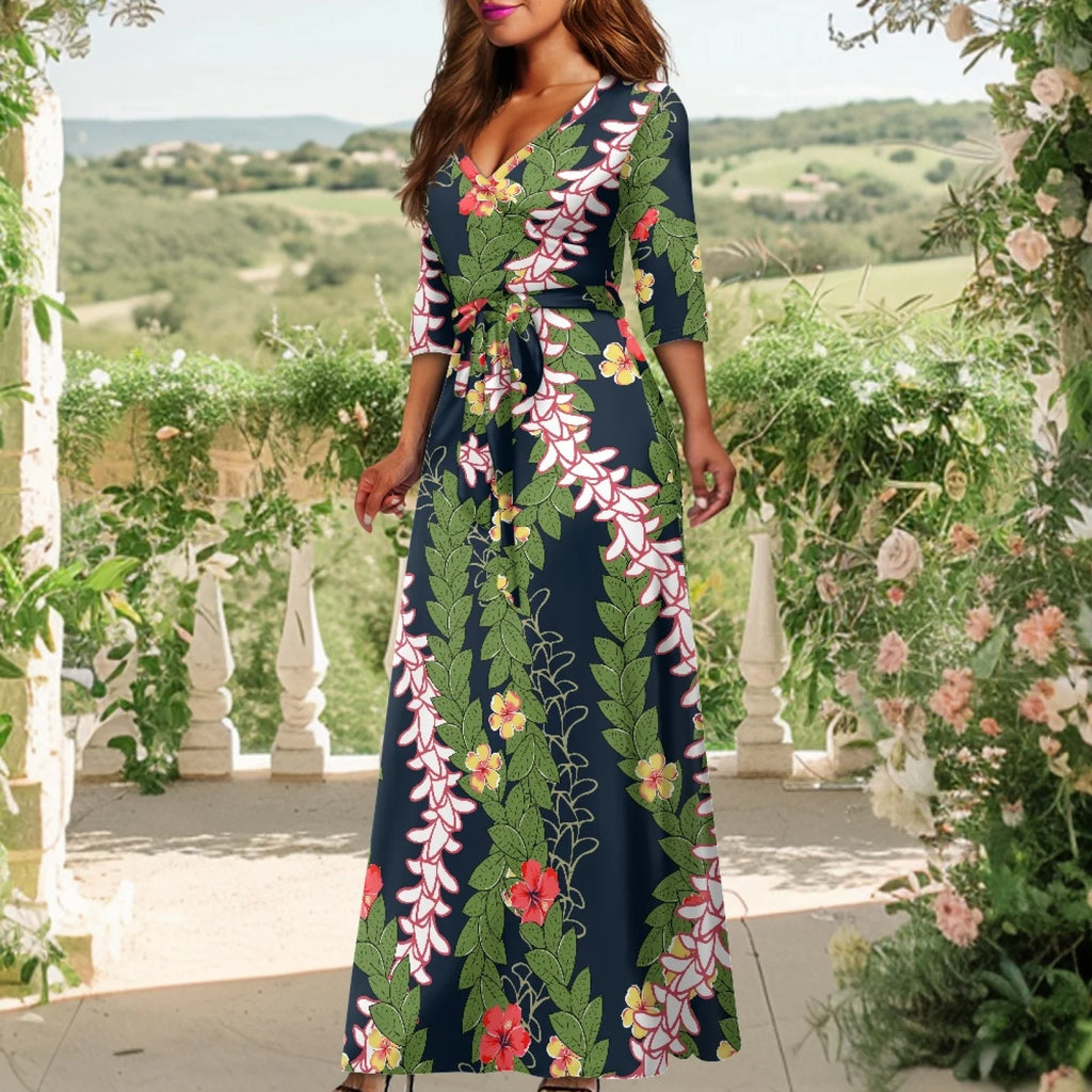 Hawaii Festival Celebration Puakenikeni Lei Dress 2025 | Premium Custom POD Service | Resort Bestseller Island Style