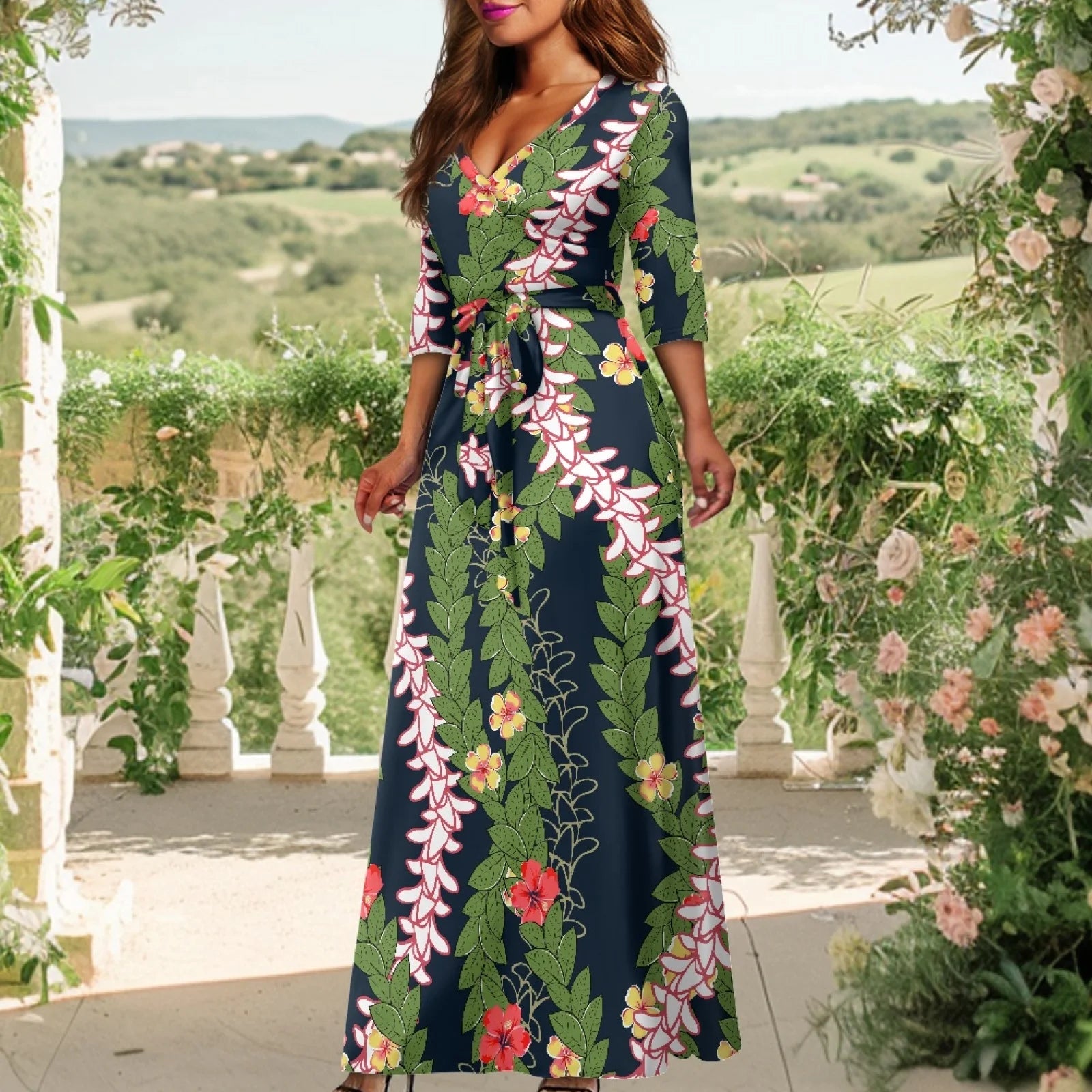 Hawaii Festival Celebration Puakenikeni Lei Dress 2025 | Premium Custom POD Service | Resort Bestseller Island Style