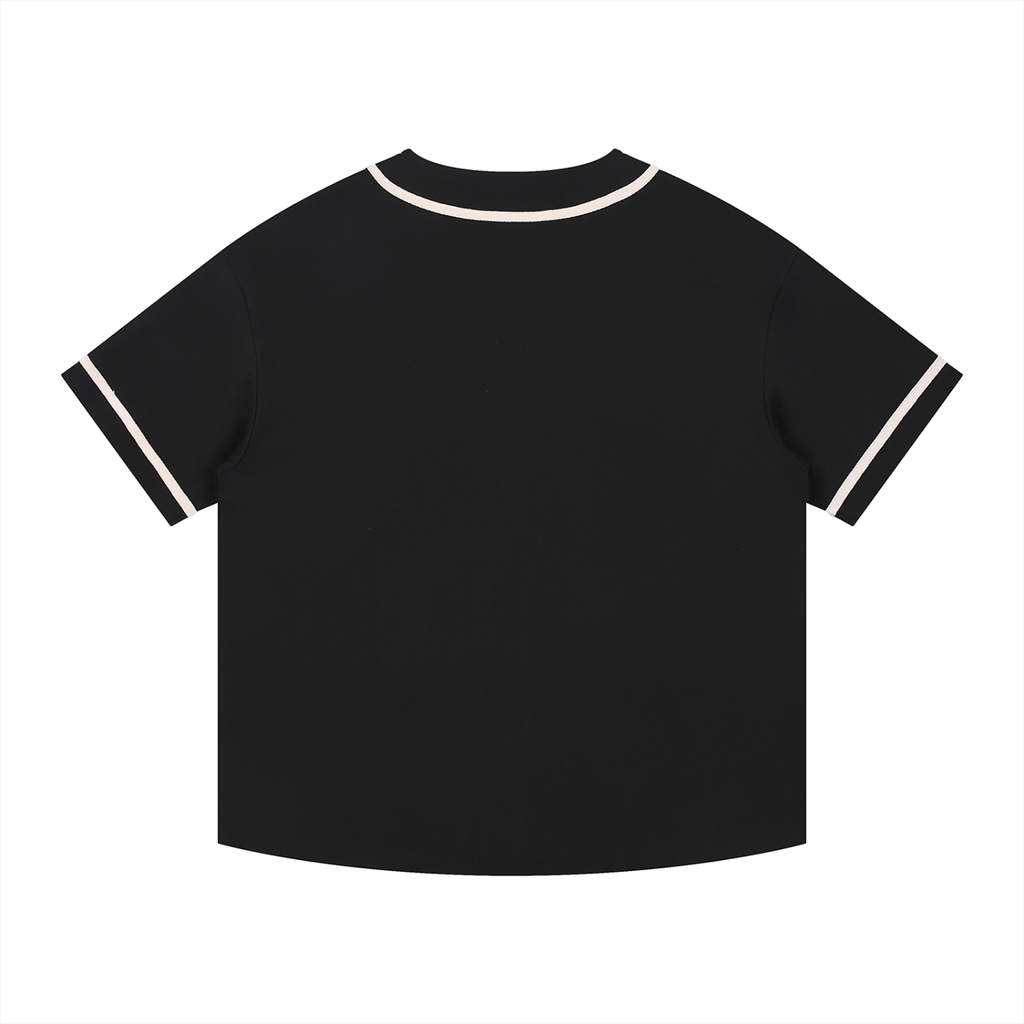 Contrast Piped Button-Up Jersey