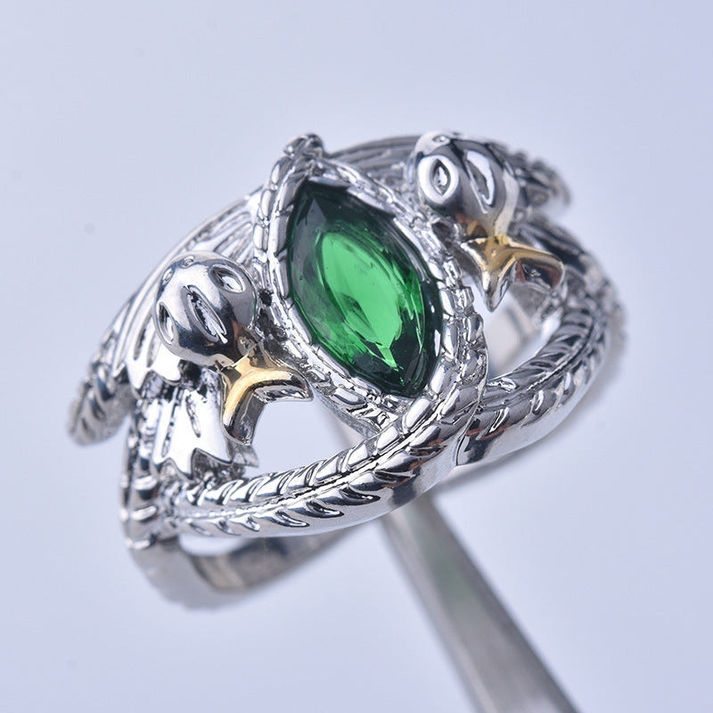 Plated with s925 Silver Mighty Ring, Aragon Ring, Barakh Ring, European and American Ins Two tone Ring