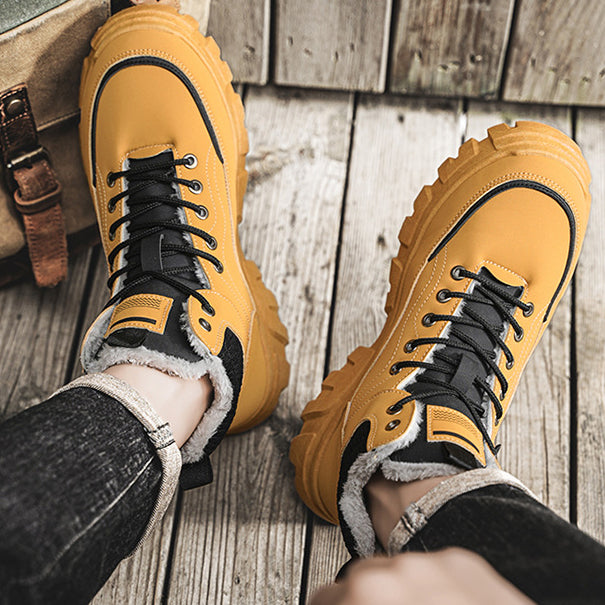 Men's winter suede high top Martin boots men's workwear shoes trendy and versatile thick sole